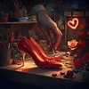 Valentine`s heels & roses: touch of romance | Stock Illustration