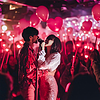 Love on stage: valentine`s performance | Stock Illustration