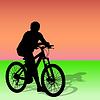Vector clipart: Silhouette of cyclist male.