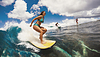 Overweight woman surfer | Stock Foto
