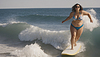 Overweight woman surfer | Stock Foto