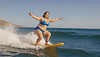Overweight woman surfer | Stock Foto