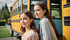 Photo 300 DPI: children near school bus