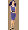 Vector clipart: Chinese purple dress; east;