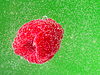 Himbeeren mit Luftblasen im Wasser | Stock Foto