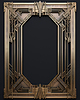 Golden art deco frame with ornament. Retro golden | Stock Illustration