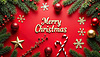 Photo 300 DPI: Merry Christmas greeting card with Xmas greeting