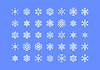 Vector clipart: Set of cute snowflake icons on background New Year