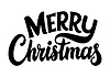Vector clipart: Merry Christmas hand written calligraphic text, .