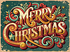 Merry Christmas lettering in vintage style. Grungy