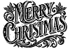 Vector clipart: Merry Christmas vintage lettering in retro engravin