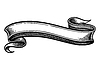 Vector clipart: Vintage ribbon in engraving style. classic royal