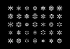 Vector clipart: Set of cute snowflake icons on background New Year