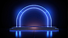 Neonbogen im Blaulichtraum. Abstrakter Hintergrund | Stock Illustration