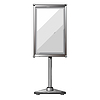Blank white ad stand or banner mockup, front view,  | Stock Vector Graphics