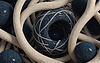 Photo 300 DPI: Abstract intertwined beige and blue textured