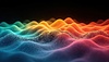 Patrón de onda colorido abstracto con picos texturizados | Ilustración