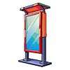 Vector clipart: Side view of an ad stand or blank advertising board