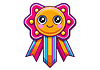 Vector clipart: Award badge with ribbon for child. Playful kids