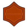 Vector clipart: Leather label with grungy texture and seam. Brown