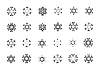 Vector clipart: Set of cute snowflake icons on background New Year