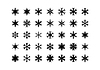 Vector clipart: Set of cute snowflake icons on background New Year