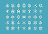 Vector clipart: Set of cute snowflake icons on background New Year