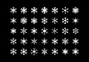 Vector clipart: Set of cute snowflake icons on background New Year