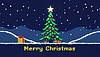 Weihnachtsszene mit Tannenbaum im Urlaub | Stock Illustration