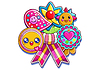 Award badge with ribbon for child. Playful kids