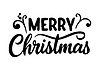 Vector clipart: Merry Christmas hand written calligraphic text, .