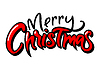 Vector clipart: Merry Christmas lettering, in doodle style.