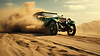 Oldtimer-Rallye-Auto in der Wüste spritzt Dreck hinein | Stock Illustration