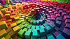 Abstract background with colorful 3D shapes | Stock Illustration
