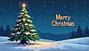 Weihnachtsszene mit Tannenbaum im Urlaub | Stock Illustration