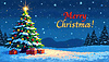 Weihnachtsszene mit Tannenbaum im Urlaub | Stock Illustration