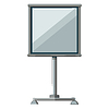 Blank white ad stand or banner mockup, front view, 