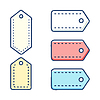 Set of colorful blank price tags and labels