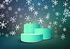 Christmas themed product podium scene. Winter studi