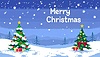 Weihnachtsszene mit Tannenbaum im Urlaub | Stock Illustration