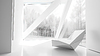 White room with chairs and good view. Futuristic | Stock Illustration
