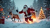ID 7622934 | Санта-Клаус прыгает и танцует с санями и | Иллюстрация большого размера ID 7622934 | Санта-Клаус прыгает и танцует с санями и | Иллюстрация большого размера | CLIPARTO