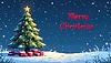 Weihnachtsszene mit Tannenbaum im Urlaub | Stock Illustration
