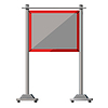 Vector clipart: Blank white ad stand or banner mockup, front view, 