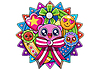 Vector clipart: Award badge with ribbon for child. Playful kids
