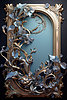 Ornate vintage frame in fantasy style with | Stock Illustration