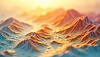 Abstract 3D topographic map with mountain formation | Stock Illustration