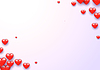 Valentine`s Day greeting card with red hearts flyin