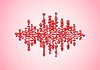 Sound wave filled with hearts for Valentine`s Day, | Stock Vector Graphics