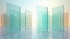 Stacked transparent 3D glass panels with soft | Stock Illustration